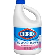 Clorox Splash-Less Liquid Bleach Cleaner, Fresh Meadow Scent, 77 fl oz