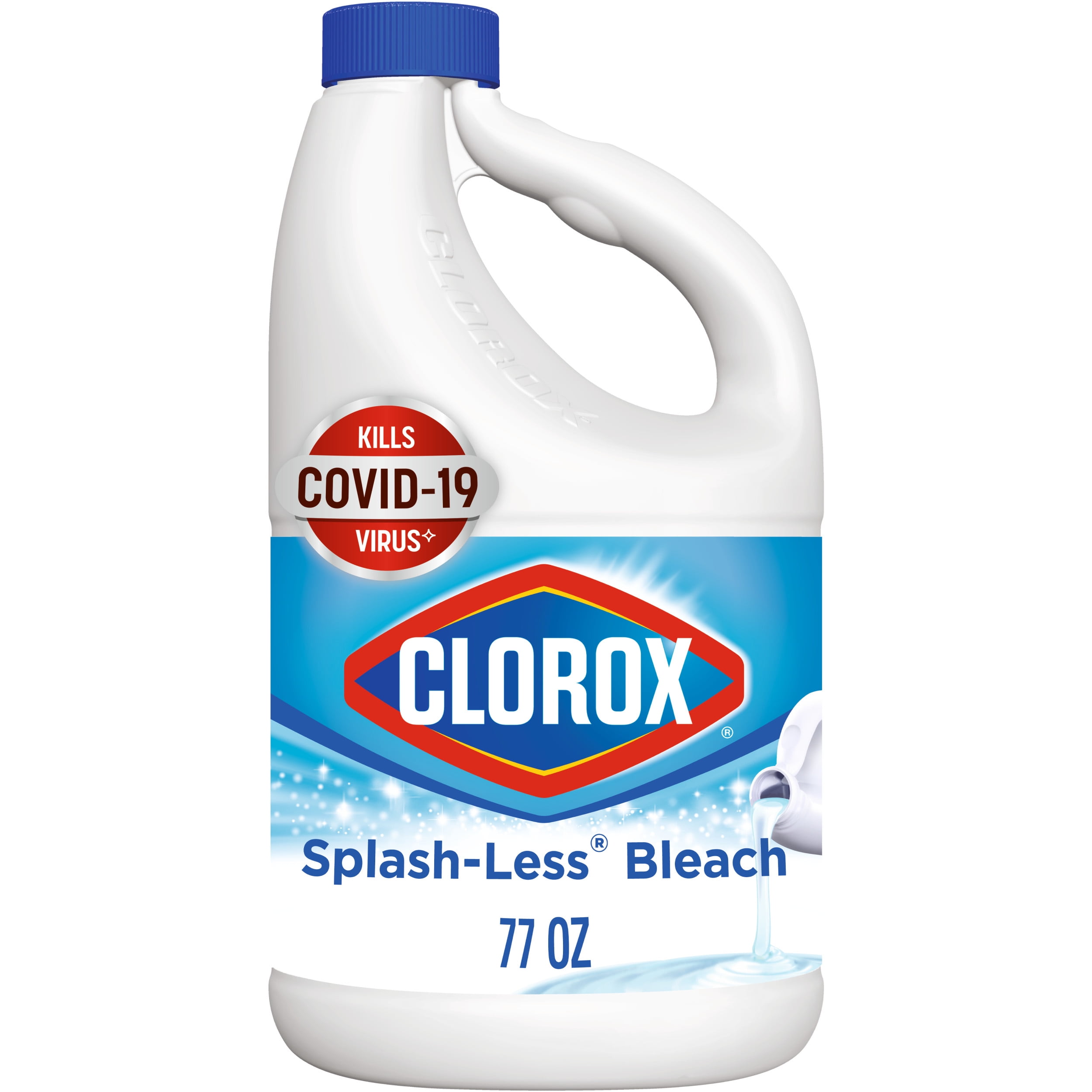Clorox SplashLess Liquid Bleach, Regular 77 Ounce Bottle