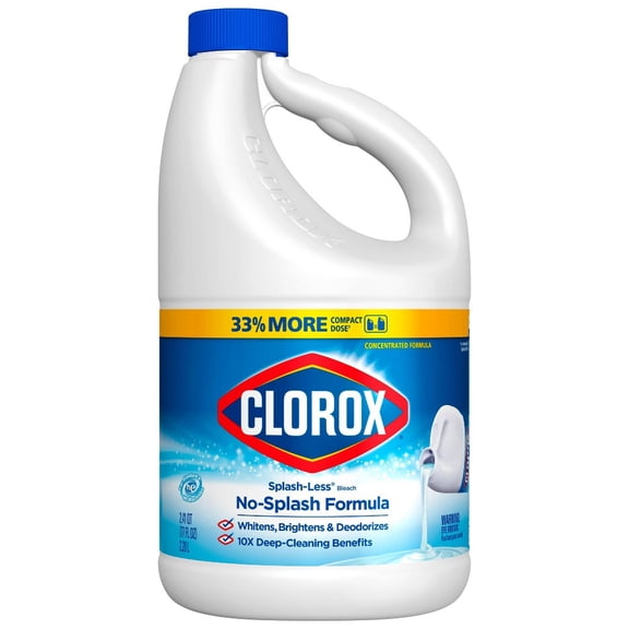 Clorox Splash-Less Liquid Bleach - Regular – 77oz (Pack of 10)