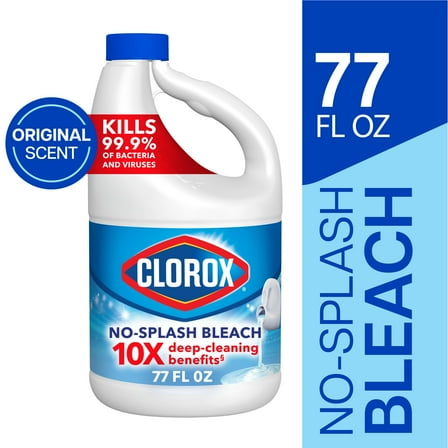 Clorox Splash-Less Liquid Bleach, Regular Scent, 77 fl oz