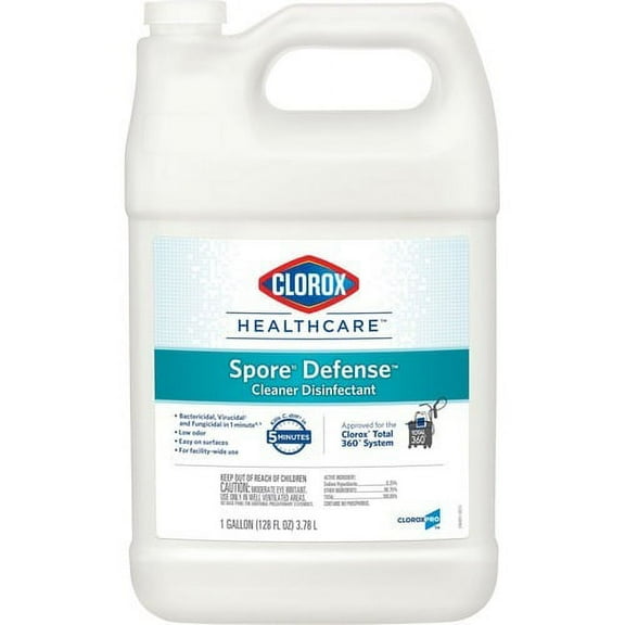Clorox Spore Defense Disinfectant Cleaner Ready-To-Use Liquid - 128 fl oz (4 quart) - Bottle - 4 / Carton - White