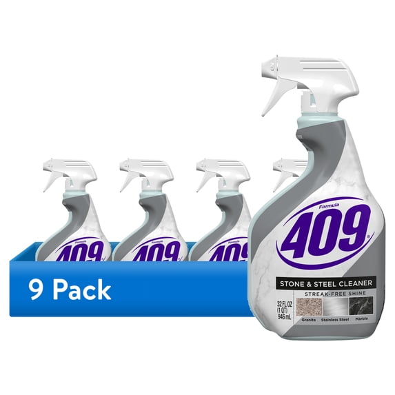 (9 pack) Formula 409 Stone and Steel Cleaner, Spray Bottle, 32 Ounces