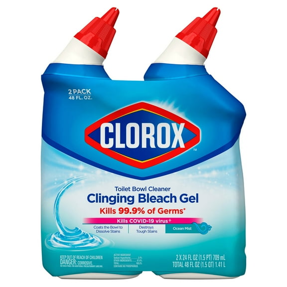 Clorox Toilet Bowl Cleaner Clinging Bleach Gel 48 oz