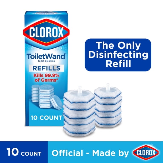 Clorox ToiletWand Toilet Cleaning Refills, Disinfecting Scrubbing Pads, 10 Count