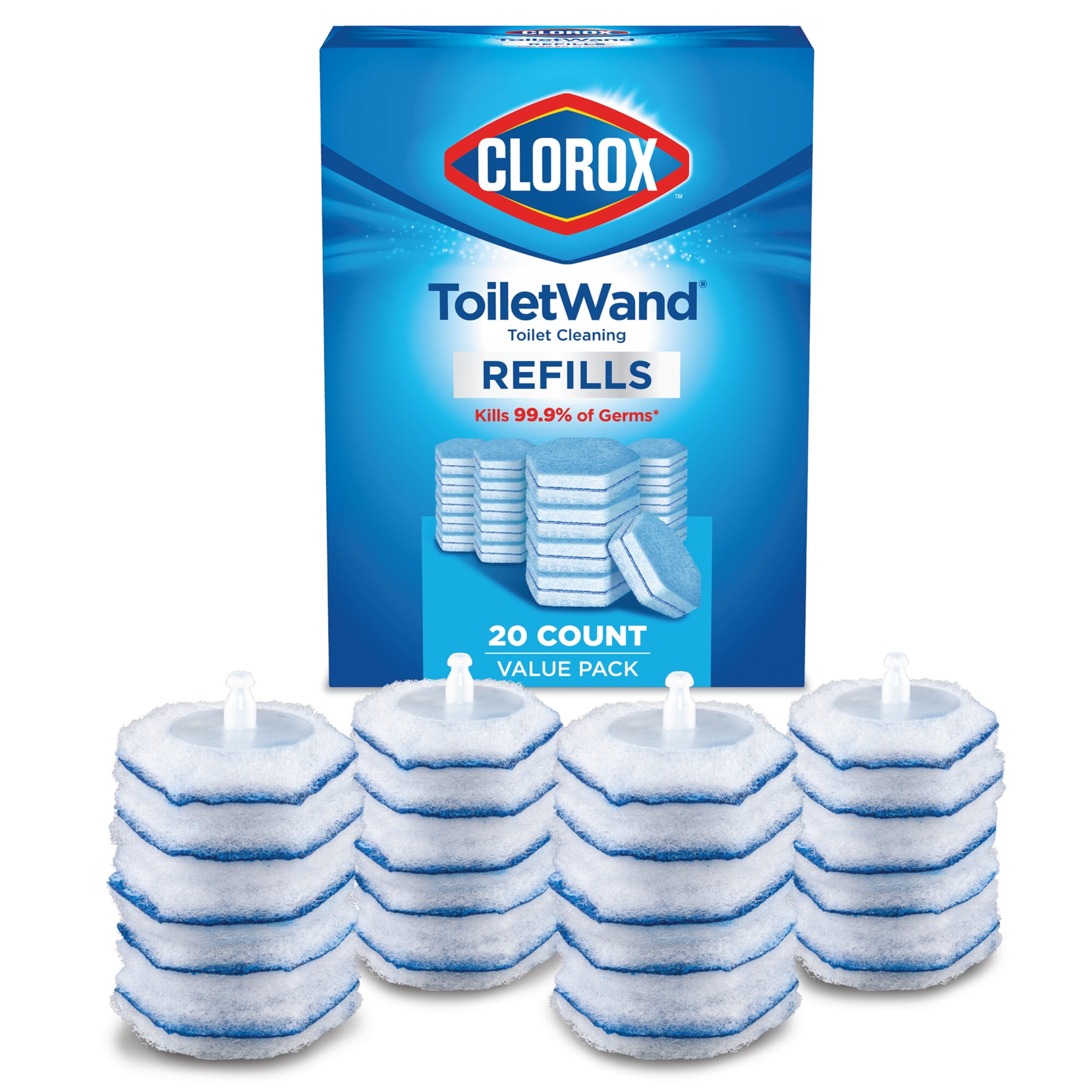 Clorox ToiletWand Disinfecting Brush Refills, Toilet Bowl Cleaner Disposable Wand Heads, 20 Count - Walmart.com