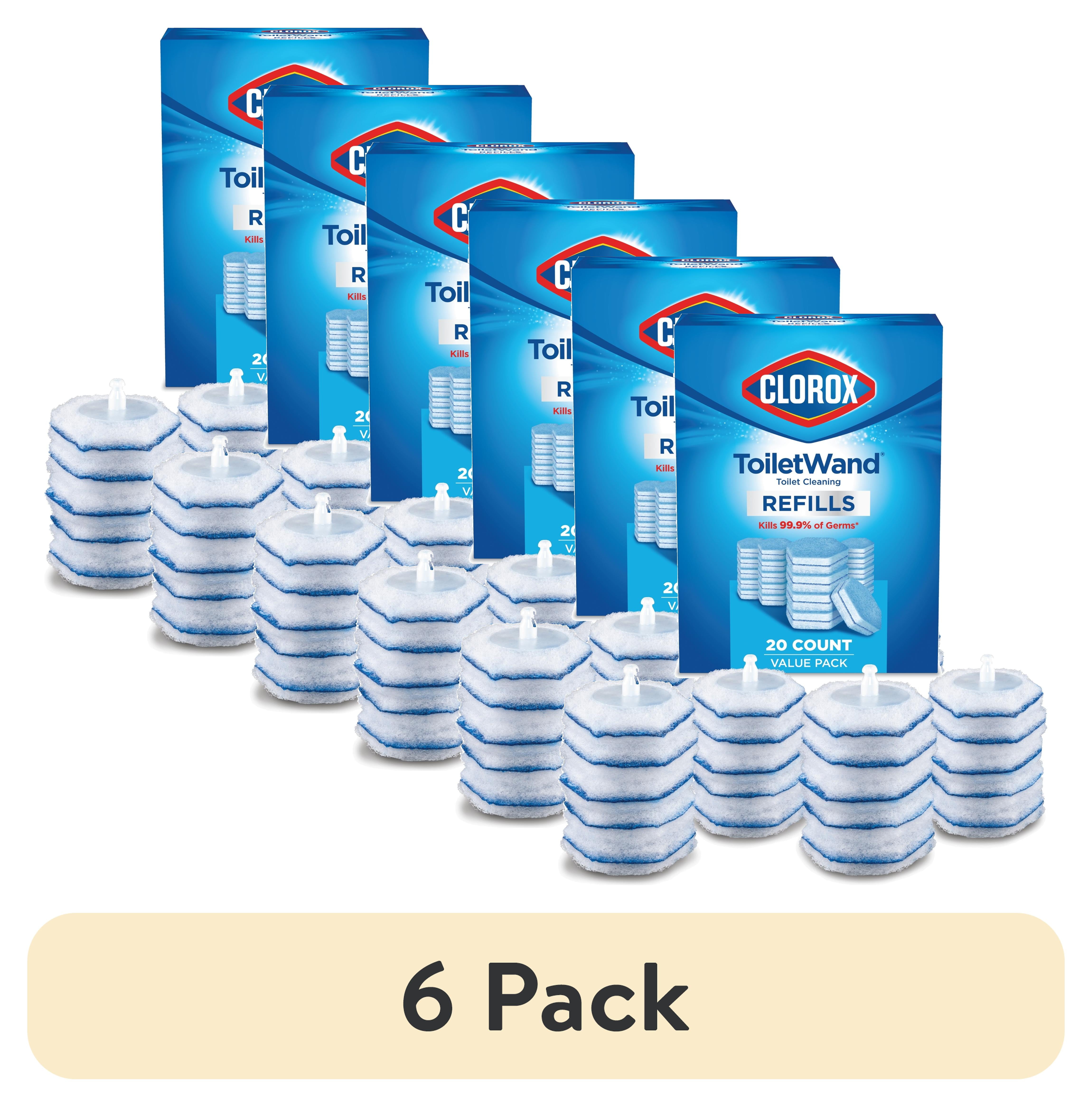 (6 pack) Clorox ToiletWand Disinfecting Brush Refills, Toilet Bowl