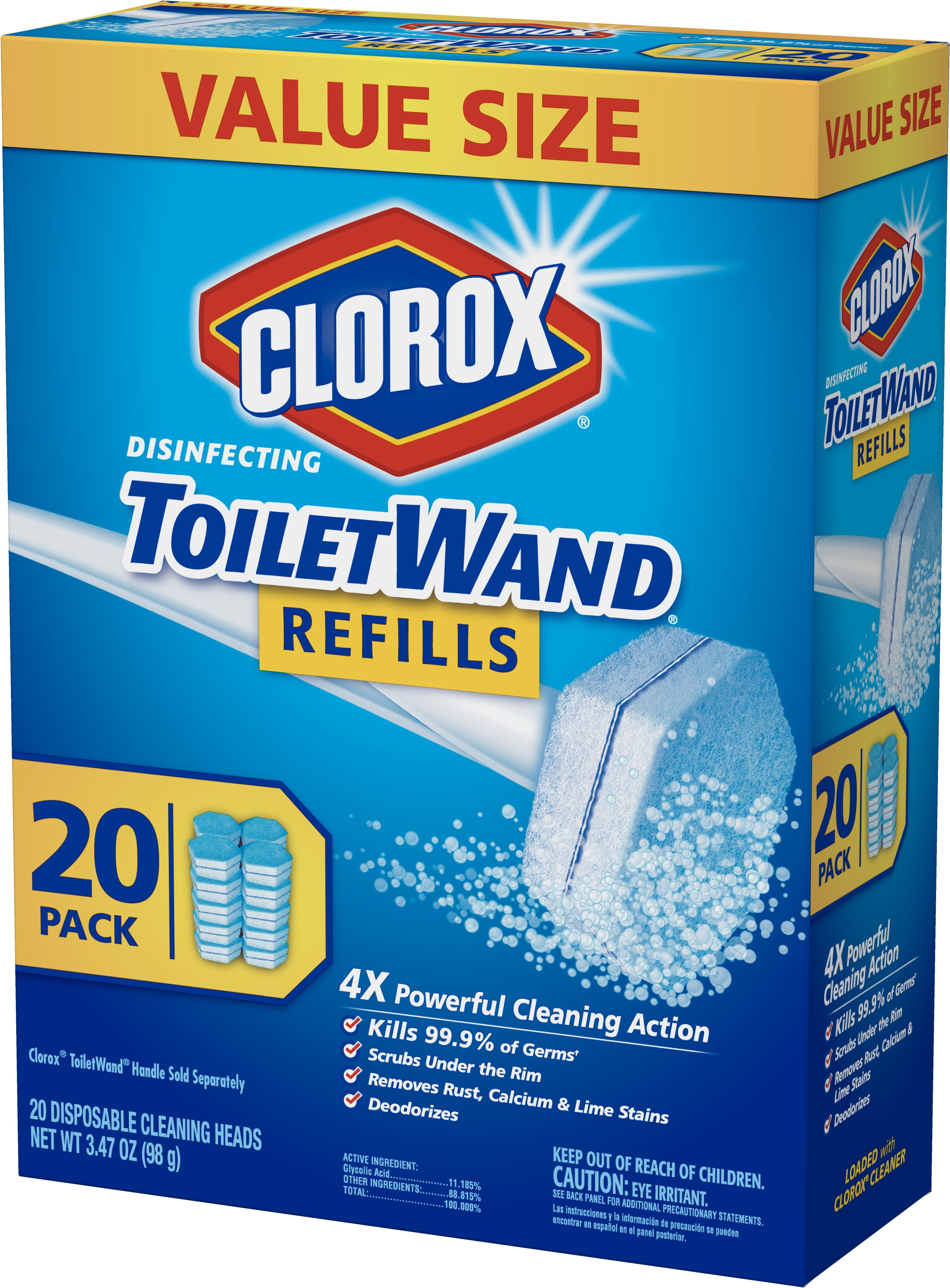 Clorox ToiletWand Toilet Cleaning Refills, Value Pack - 20 cleaning heads, 3.47 oz