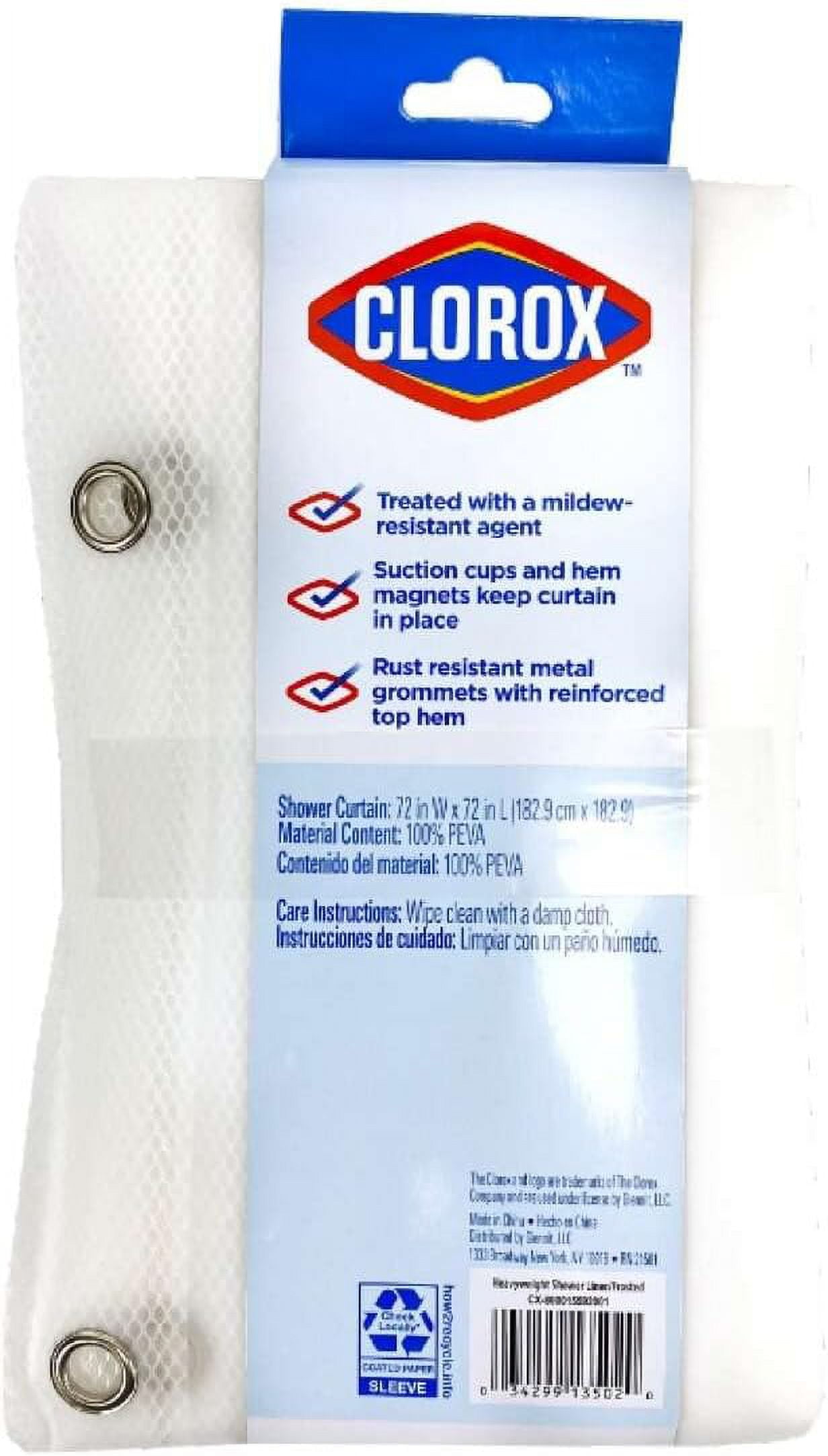Clorox Treated Premium Frosted Shower Curtain Liner 70"x72" with