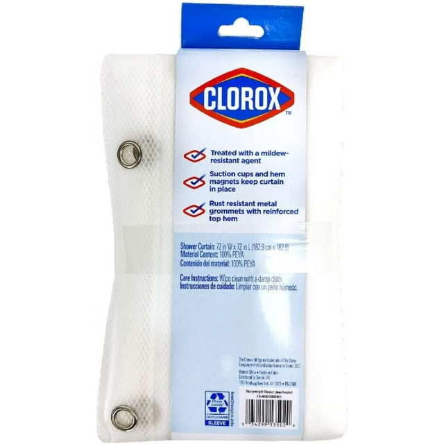 Clorox Treated Premium Frosted Shower Curtain Liner 70"x72" with