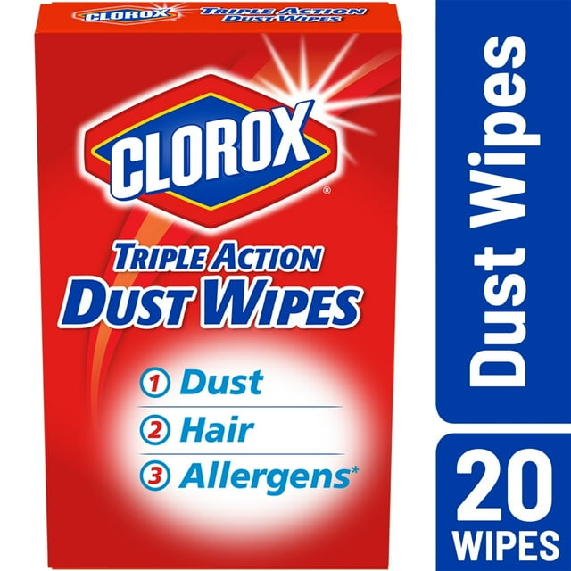 Clorox Triple Action Dust Wipes, Bleach Free Cleaning Wipes - 20 Count