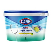 Clorox Triple Action + Oximax Dishwasher Detergent Pacs Lemon 41CT