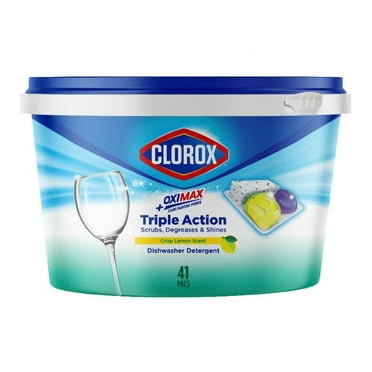 Clorox Triple Action + Oximax Dishwasher Detergent Pacs Lemon 41CT