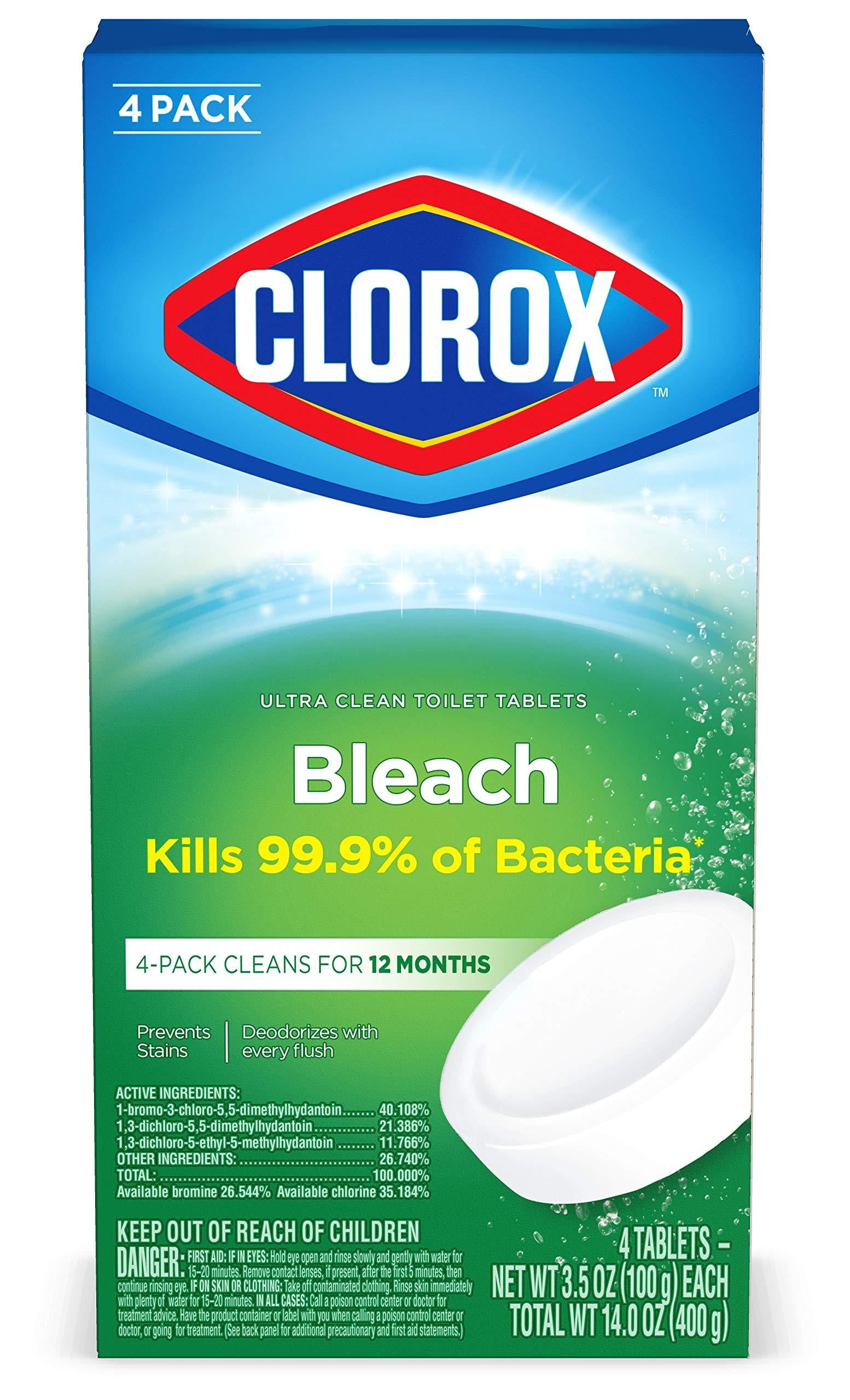 Clorox Ultra Clean Toilet Tablets Bleach 3.53 Ounces, 4 Count (Package ...