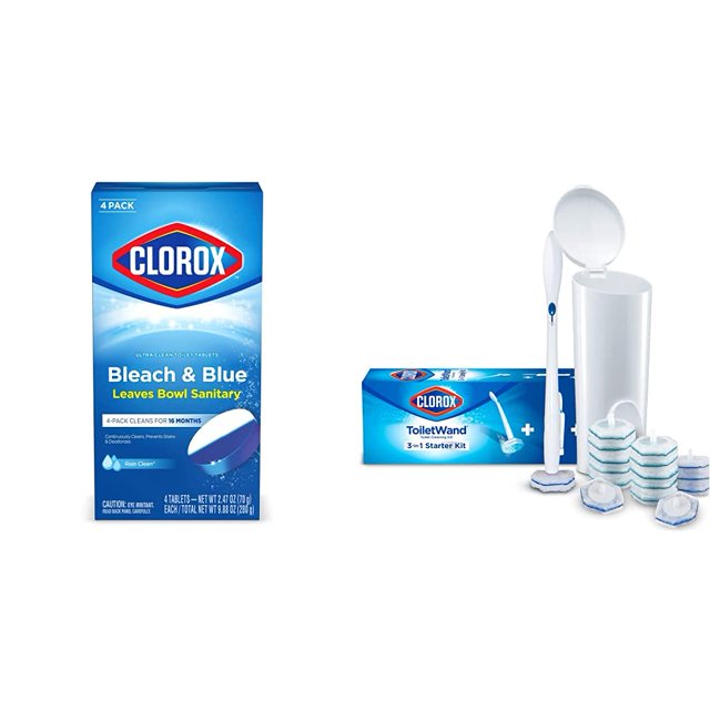 Clorox Ultra Clean Toilet Tablets Bleach & Blue, Rain Clean Scent (2.27