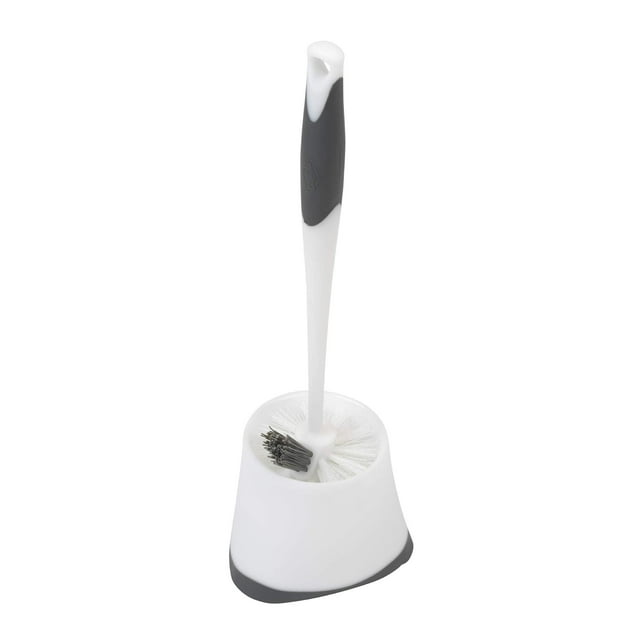 Clorox UnderRim Toilet Bowl Brush With Corner Storage Caddy, 16" X 5