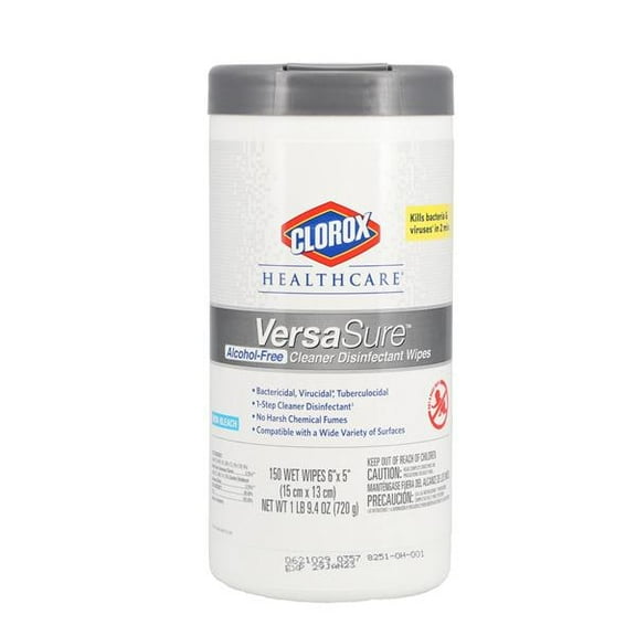 Clorox VersaSure Wipes Surface Disinfectant Canister 150/Pk