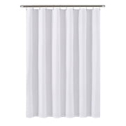 Clorox Waterproof Fabric Shower Curtain, Durable Fabric, Weighted Magnets - 72" x 72", White