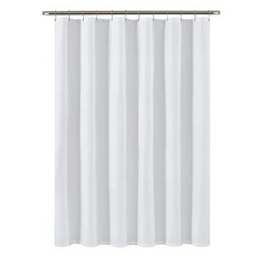 Clorox Waterproof Fabric Shower Curtain, Durable Fabric, Weighted Magnets - 72" x 72", White
