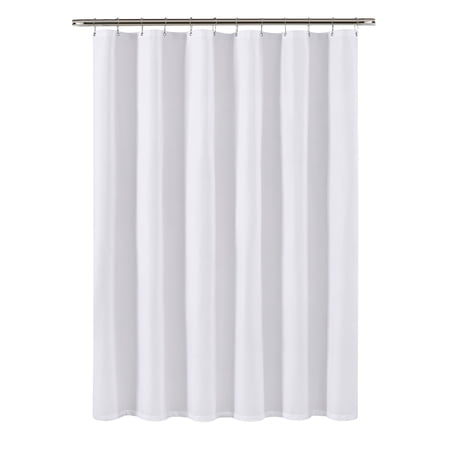 Clorox Waterproof Fabric Shower Curtain, Durable Fabric, Weighted Magnets - 72" x 72", White