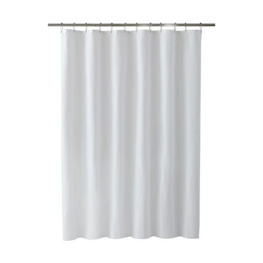 Clorox Waterproof Fabric Shower Curtain, Durable Fabric, Weighted Magnets - 72" x 72", White