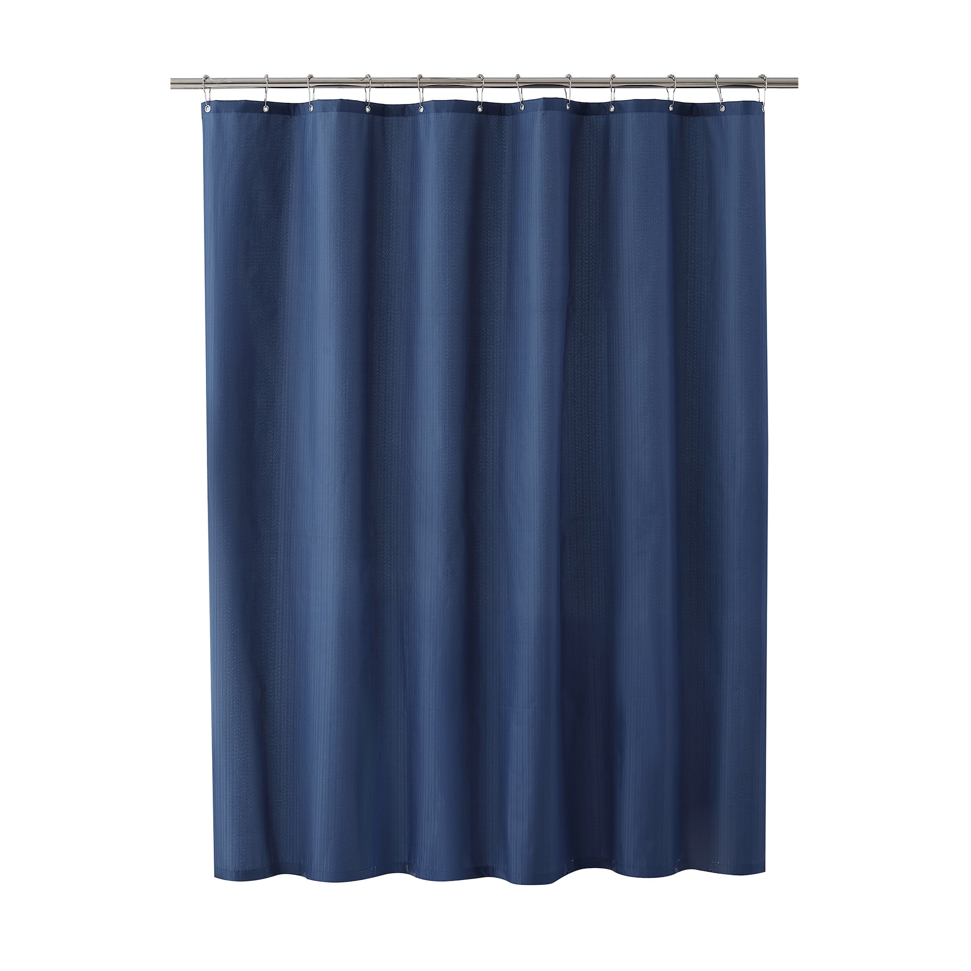 Clorox Waterproof Fabric Shower Curtain, Ashington Pattern, Blue, 72" x