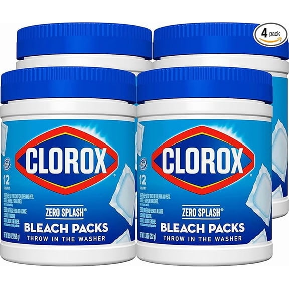 Clorox Zero Splash Bleach Packs - Laundry Pods, 4 Pack
