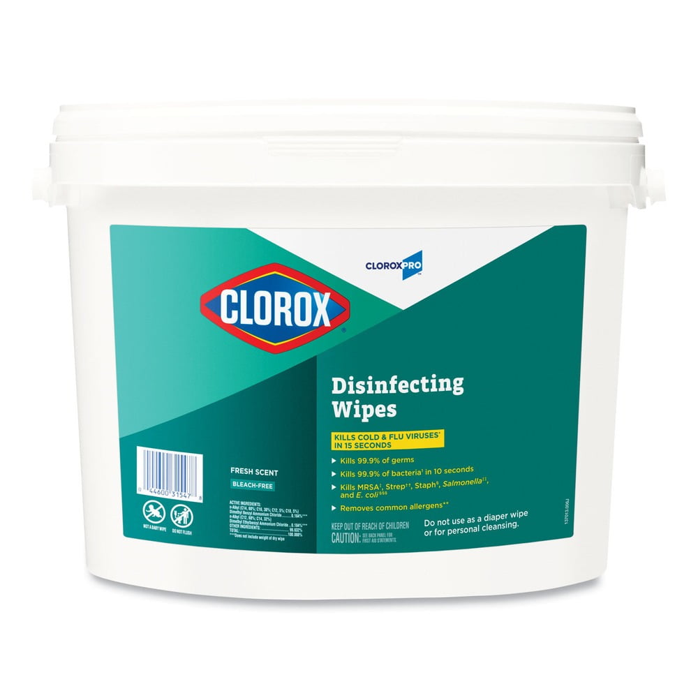 Clorox 31547 1 Ply 7 in. x 8 in. Fresh Scent Disinfecting Wipes - White (1/Carton)