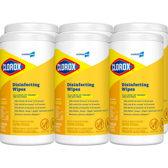 CloroxPro Clorox Disinfecting Wipes, Lemon Fresh, 75 Count (Package May Vary)