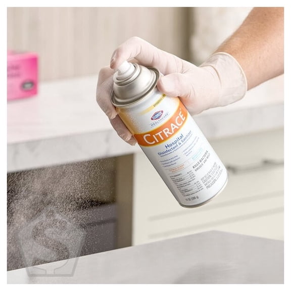 CloroxPro Clorox Healthcare Citrace CLO49100 14 oz. Citrus Scent Hospital Disinfectant and Sanitizer Spray - 12/Case
