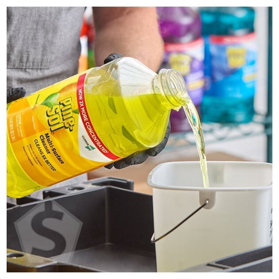 CloroxPro Pine-Sol CLO60607CT 80 oz. Lemon Fresh Scent Multi-Surface Cleaner - 3/Case