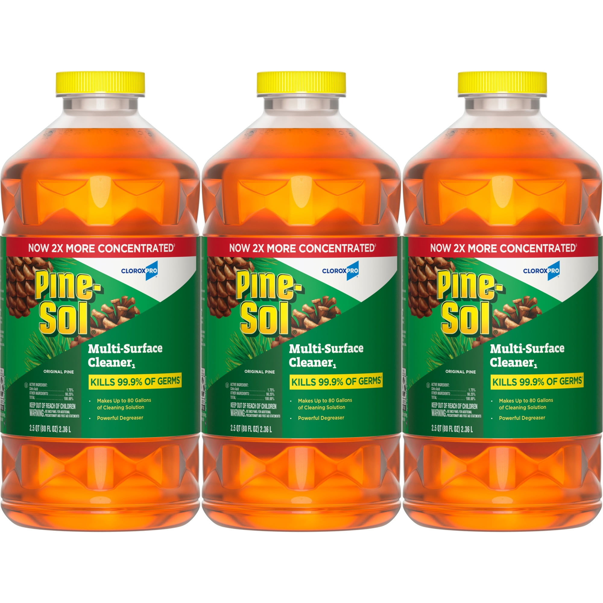 CloroxPro Pine-Sol Multi-Surface Cleaner, Original Pine, 80 Fl Oz, Pack Of 3 Bottles
