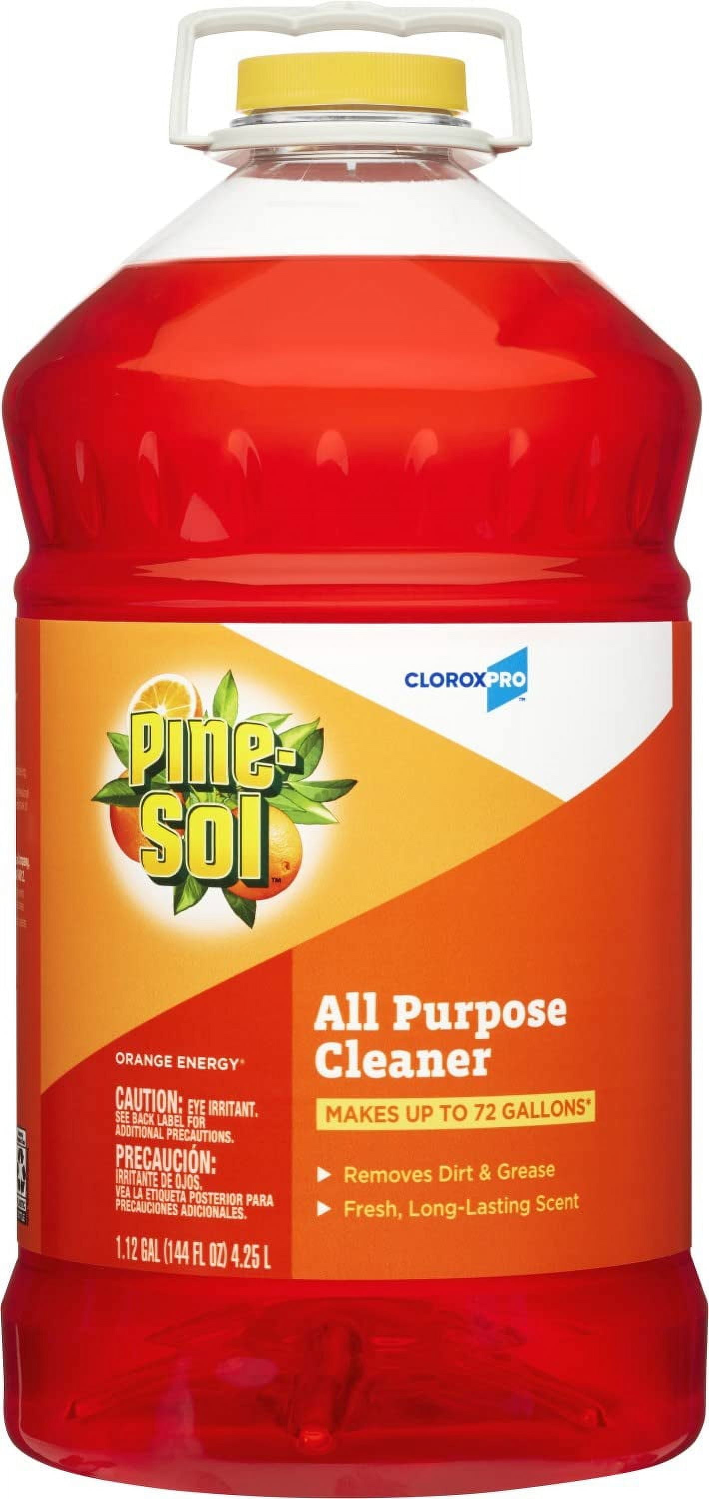 Cloroxpro Pine-Sol All Purpose Cleaner, Clorox Multi-Surface Cleaning, Healthcare Cleaning And Industrial Cleaning, Orange Energy, 144 Ounces (Package May Vary) - 41772