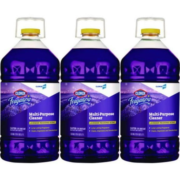Cloroxsale CLO60614CT 175 oz Fraganzia Multi-Purpose Cleaner - Concentrate, Lavender Meadows Scent - 3 Count