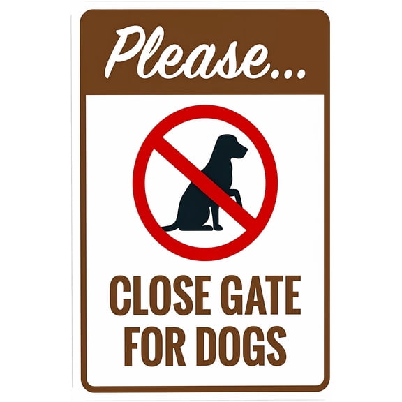 Close Gate for Dogs Sign 8"x12" - Security Metal Wall Decor for Business Office Yard Street Road Home Caution
