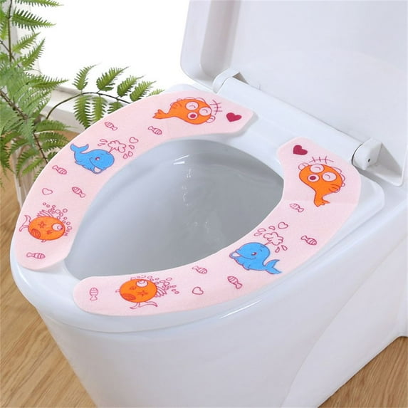 Close Stool Warmer Washable Soft Lid Pad Cloth Cover Mat Toilet Seat Cover Toilet Seat Sticker 2