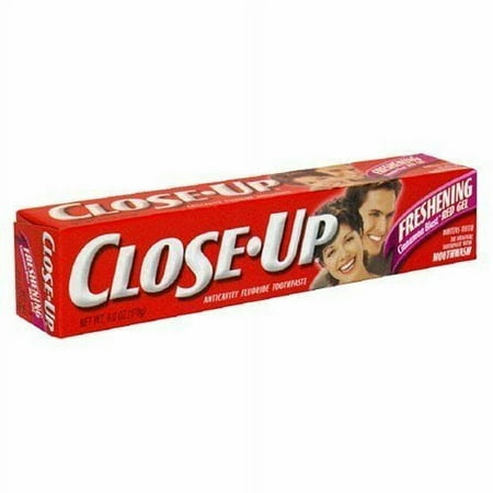 Close-Up Anticavity Fluoride Toothpaste Freshening Cinnamon Red Gel, 6oz