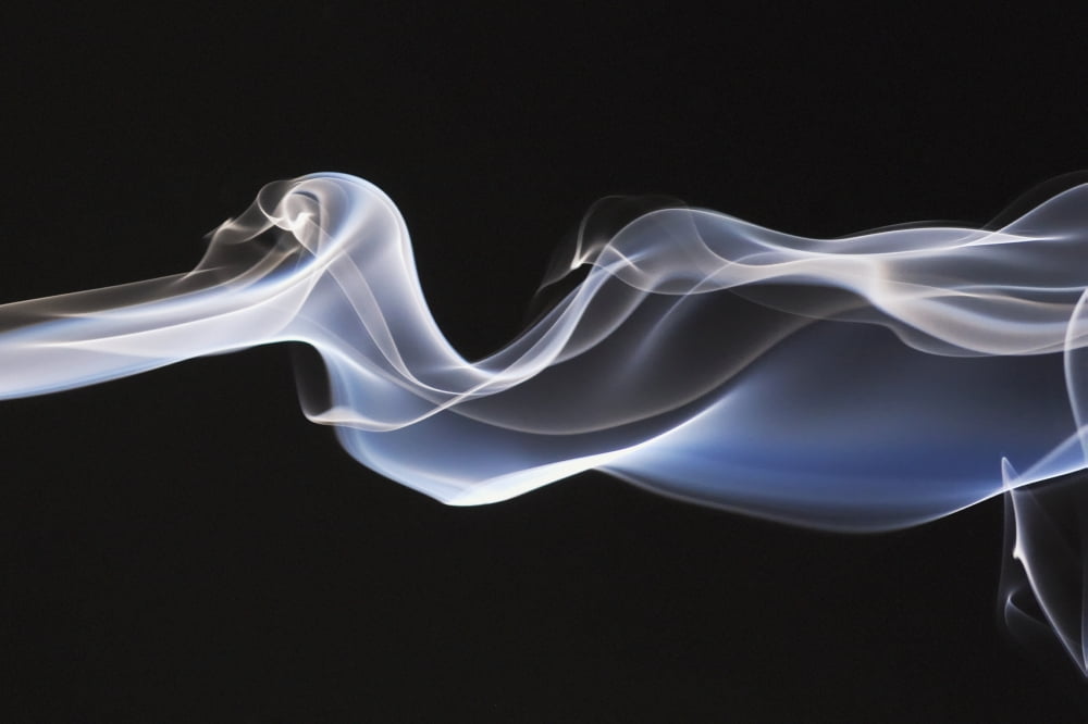 Close-Up Detail Of Smoke Against Black Background Canvas Art - Peter Carroll Design Pics (38 x 24)
