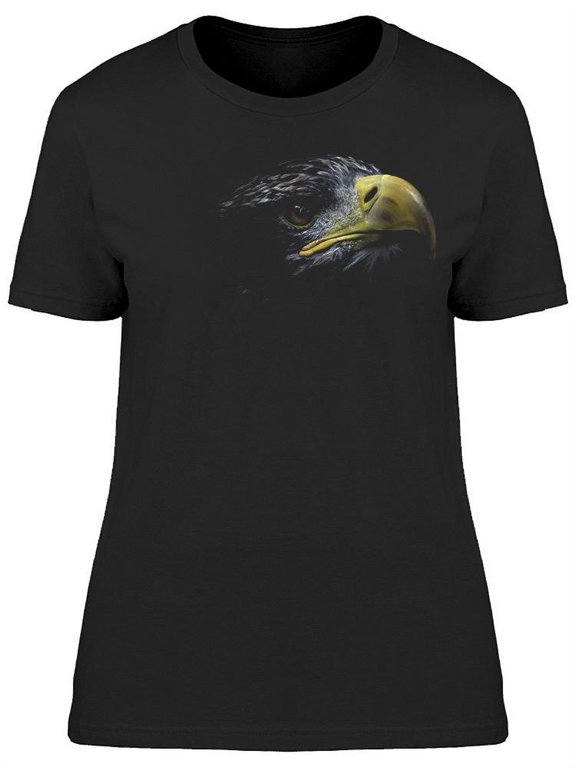 Close Up Eagle Head Black T-Shirt Women -Image by Shutterstock, Female 3X-Large