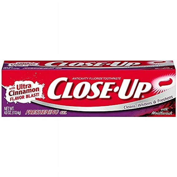 Close-Up Fluoride Toothpaste, Freshening Red Gel 4 oz (Pack of 6)