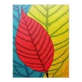 thumbnail image 1 of Close Up Leaves Gond Painting Style Artwork Red Blue Yellow Line Drawing Stylised Patterns Large Wall Art Poster Print Thick Paper 18X24 Inch, 1 of 5