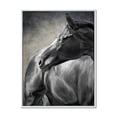 thumbnail image 1 of Close Up Of A Black Horse 12 in x 20 in Framed Painting Canvas Art Print, by Designart, 1 of 5