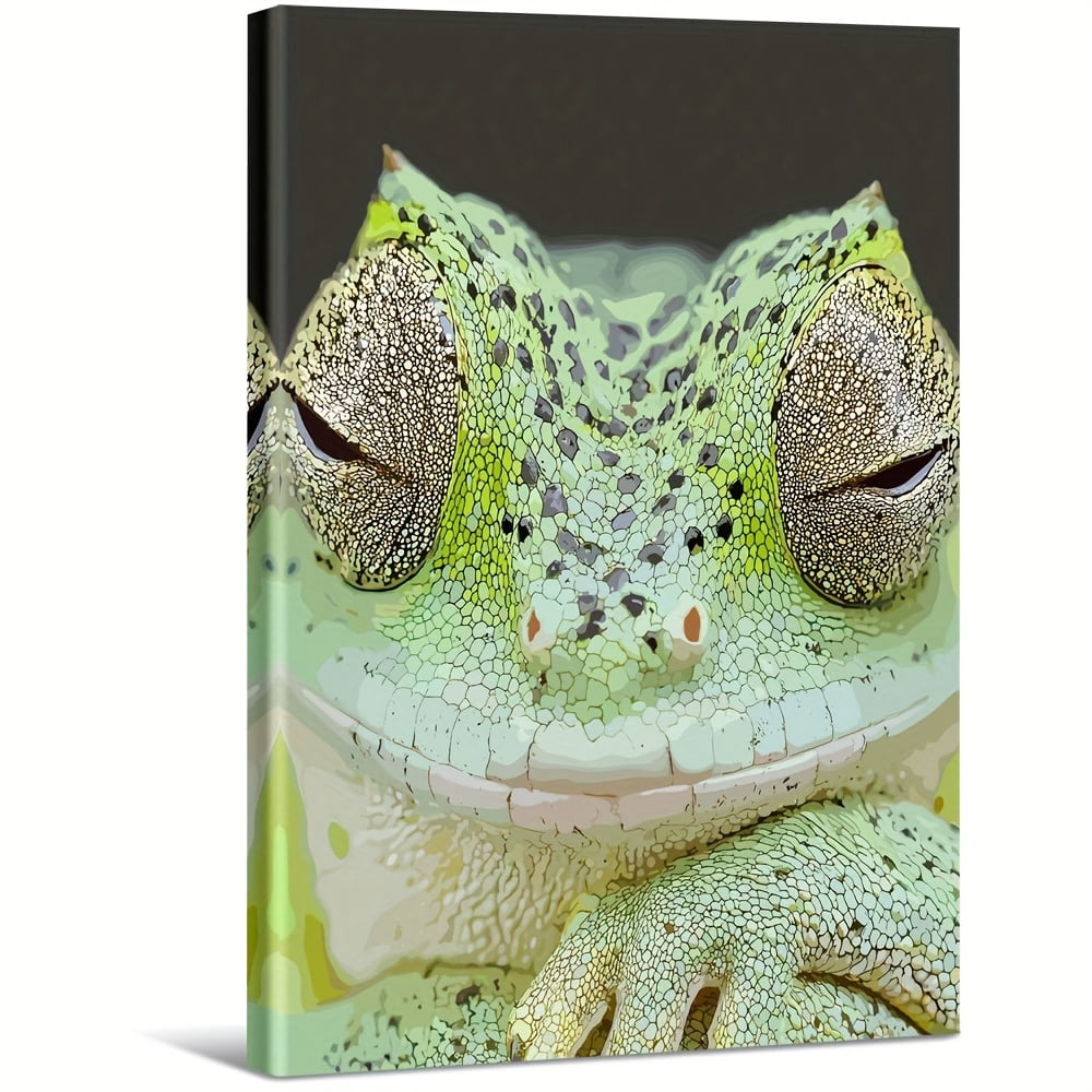 Close-Up Of A Green Tree Python. Large Wooden Framed Wall Art Home ...