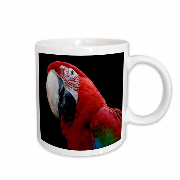 3drose, Close-up of a Green Winged Macaw Parrot, 11oz Mug