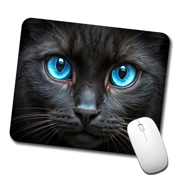Close-Up Of Blue Cat Eyes Mouse Pad Low Profile Gaming Mat