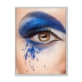 thumbnail image 1 of Close Up Of Brown Eye With Blue Fantasy Make Up 30 in x 40 in Framed Photography Canvas Art Print, by Designart, 1 of 5