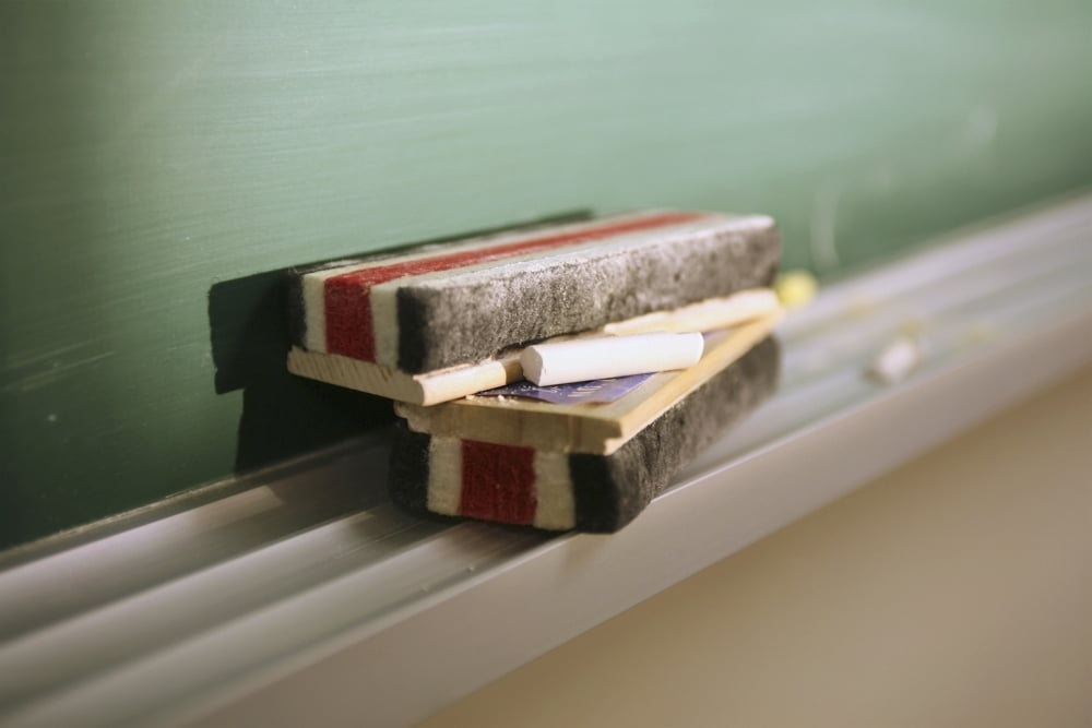 Close-Up Of Chalkboard ErasersOntario Canada Canvas Art - Richard Desmarais Design Pics (19 x 12)