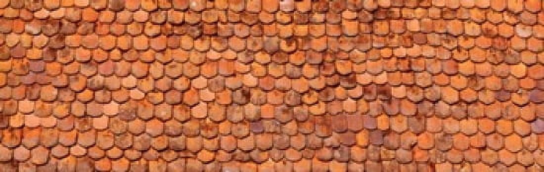 Close-Up Of Old Roof Tiles Rothenburg Germany Canvas Art - Panoramic Images (18 x 6)