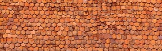 Close-Up Of Old Roof Tiles Rothenburg Germany Canvas Art - Panoramic Images (36 x 12)