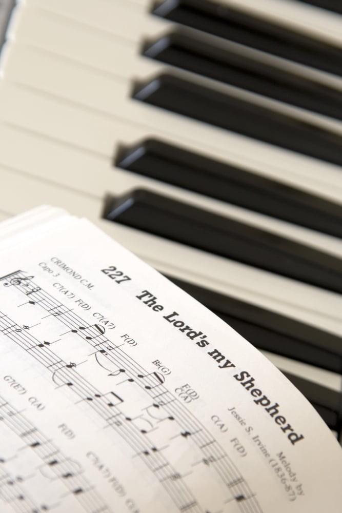 Close Up Of Sheet Music On Piano Keyboard Canvas Art - John Short Design Pics (11 x 17)