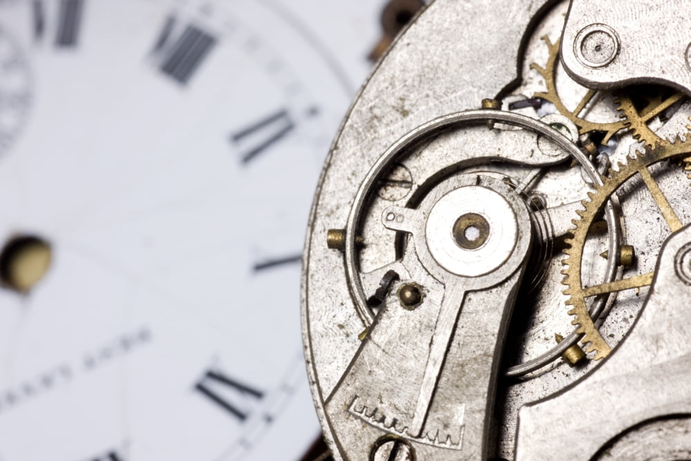Close-Up Of Timepiece Canvas Art - John Short Design Pics (38 x 24)